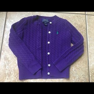 Polo Ralph Lauren Purple cardigan 4 / 4T EUC